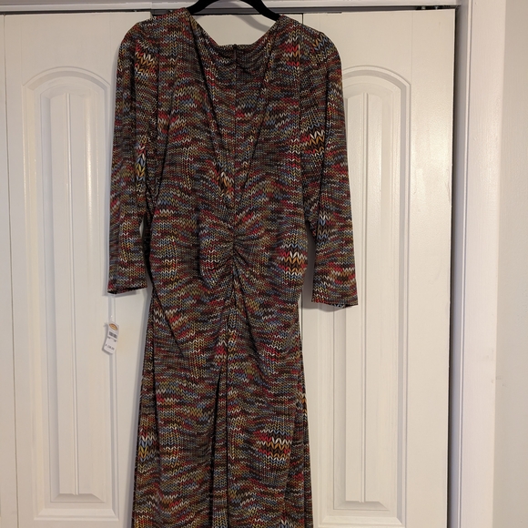 Talbots Vibrant Patterned Long Sleeve Dress - Picture 5 of 5